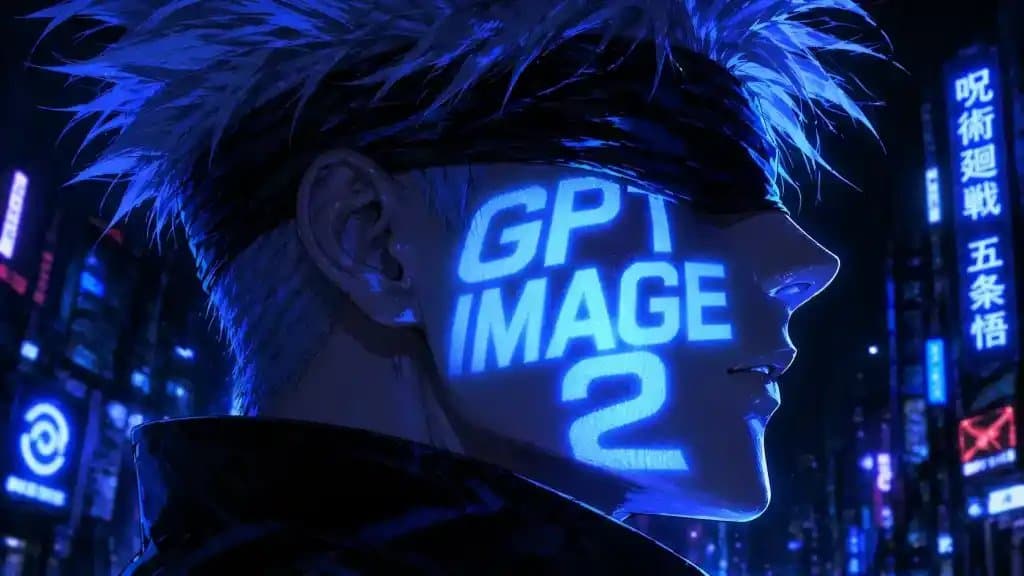 Profile / Avatar - Cyberpunk Anime Portrait with Neon Face Text