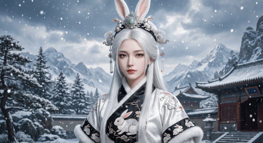 Profile / Avatar - Snow Rabbit Empress Portrait