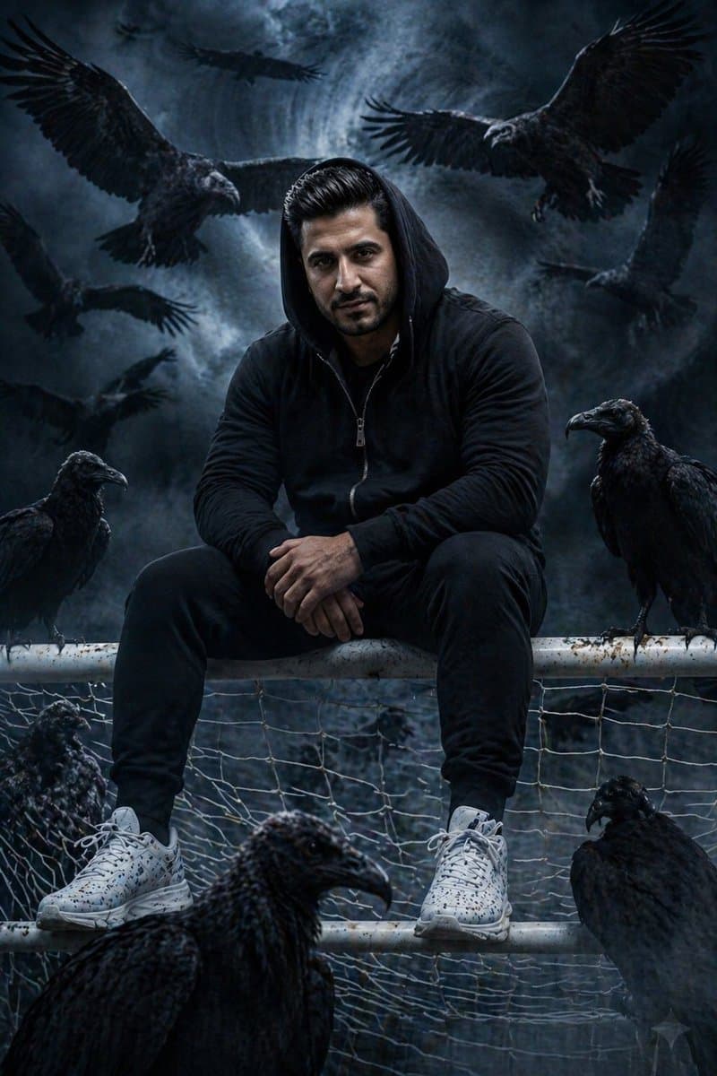 Profile / Avatar - Cinematic South Asian Male Portrait with Vultures
