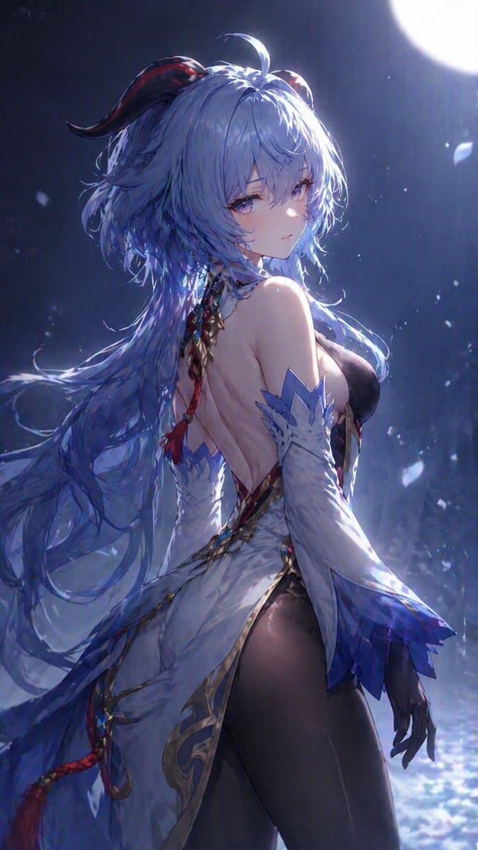 Profile / Avatar - Ethereal Blue-Haired Fantasy Portrait