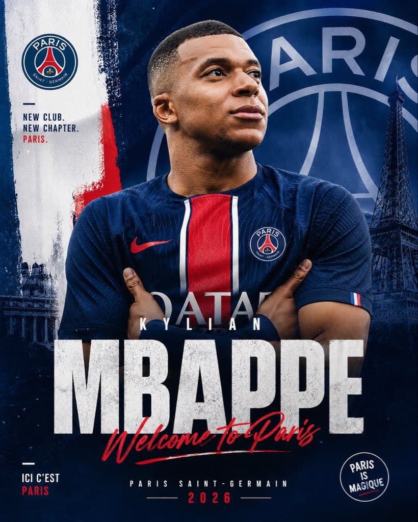 Social Media Post - PSG Transfer Announcement Poster