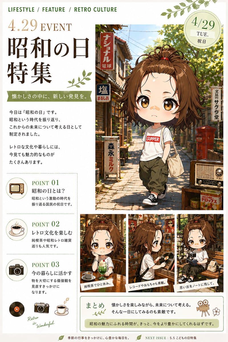 Social Media Post - Showa Day Retro Culture Magazine Cover