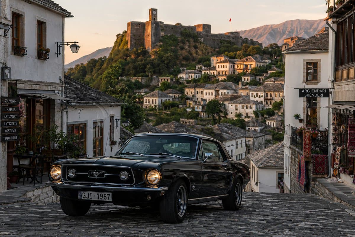 Social Media Post - Classic Car in Scenic Location
