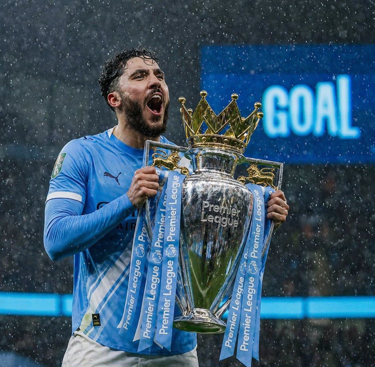 Social Media Post - Rainy Premier League Trophy Celebration