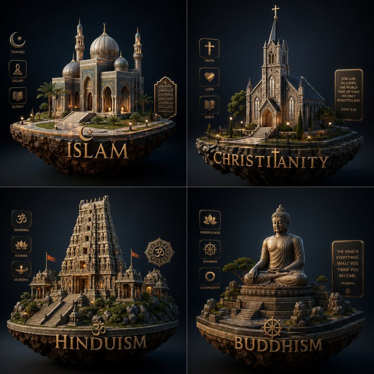 Infographic / Edu Visual - Luxury Religion Concept Poster Grid