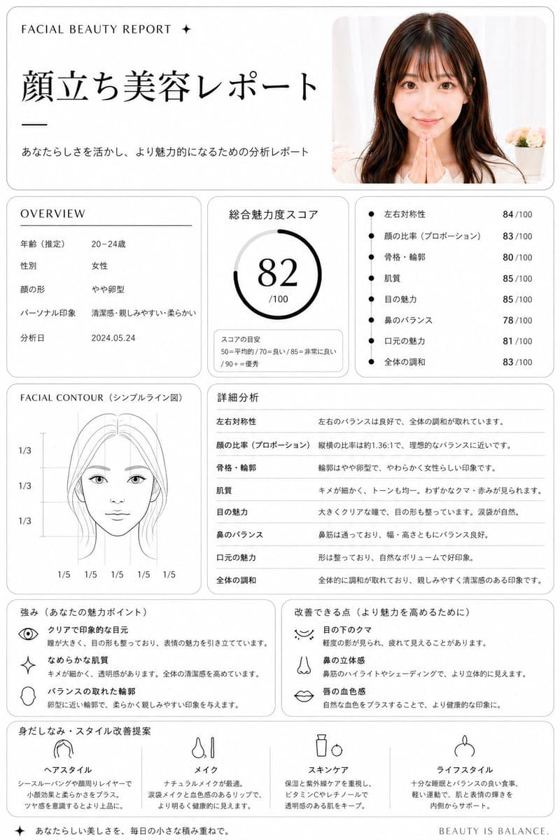 Infographic / Edu Visual - Japanese Facial Beauty Report Layout