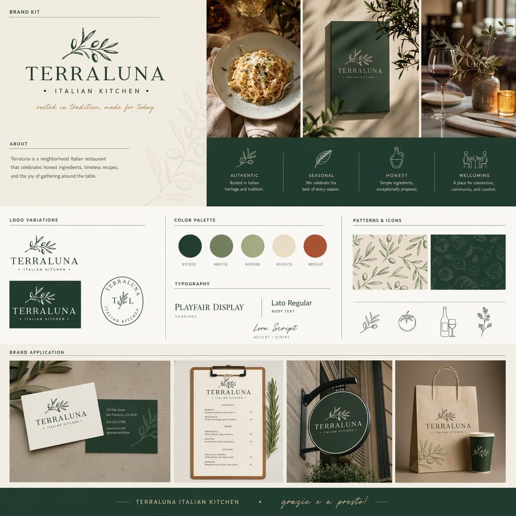 Infographic / Edu Visual - Italian Restaurant Brand Kit Board