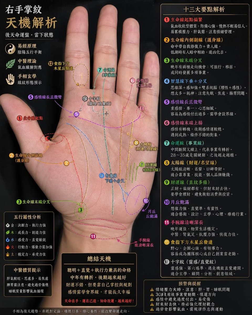 Infographic / Edu Visual - Palmistry Analysis Card Generator