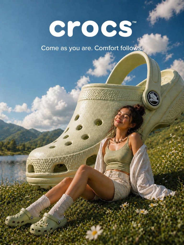Product Marketing - Surreal Crocs Summer Ad Poster